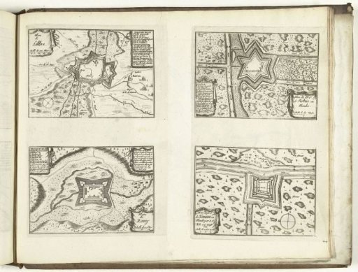 Plans of Lillers and the forts Rebus, Ranty, and Henuin, 1726