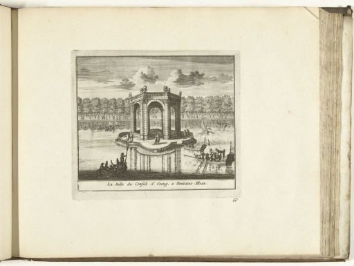 View of the Salle de Conseil in the pond in the Palace of Fontainebleau, 1726