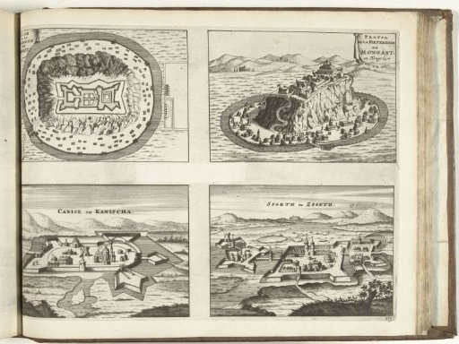 Views of Munkács, Kanischa and Sziget, 1726