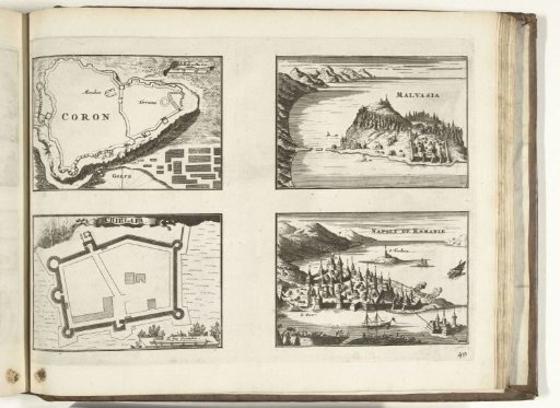 Plans and views of Greek forts, 1726