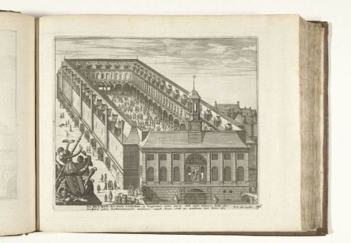 Bird's-eye view of the Exchange of Hendrik de Keyser in Amsterdam, after 1668