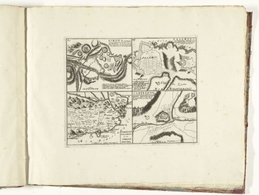 Four maps of cities in Catalonia, ca. 1701-1713