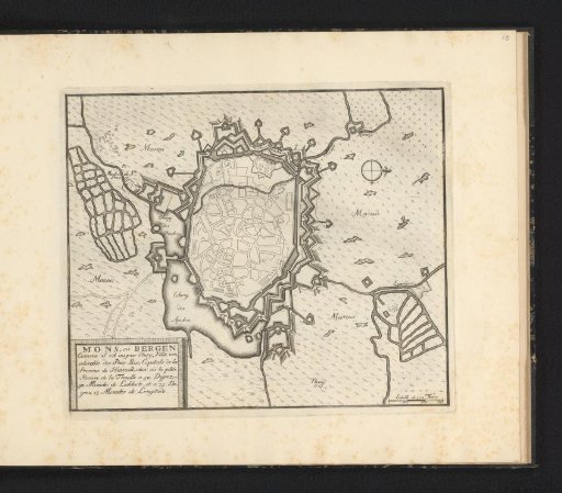 Map of Mons, ca. 1693-1696