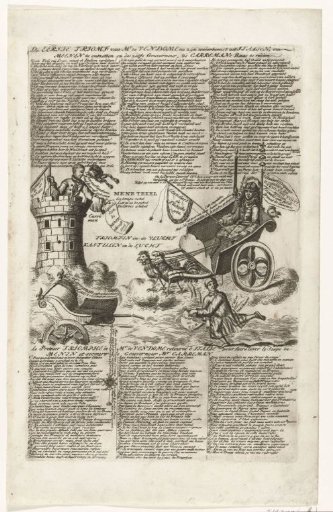 Satirical Print on the Loss of Menen and the Arrival of the Duke of Vendôme from Italy, 1706