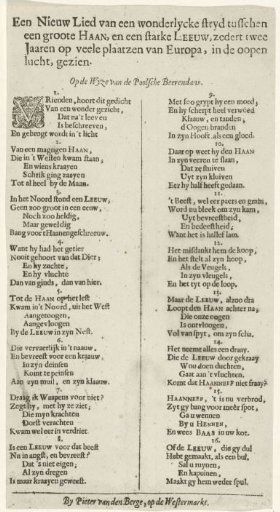 Song on the Struggle Between the French Rooster and the Dutch Lion, 1708