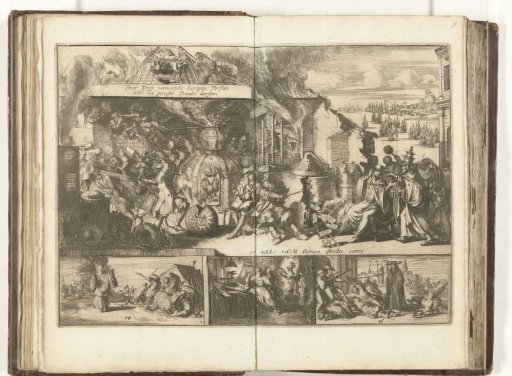 The allied European princes smashing the Furnace of War, 1706