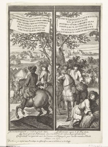 Panel with the victories at Stevensweert and Fort Saint Donaas, 1702