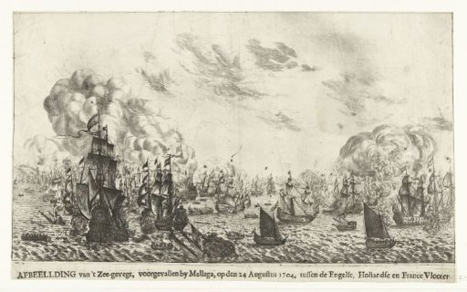 Naval battle at Málaga, 1704