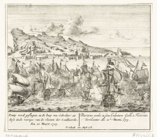 Naval battle at Gibraltar, 1705