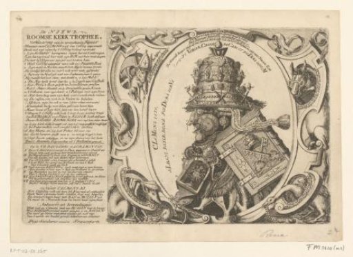 Satirical print on Pope Clement XI, 1705