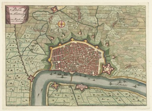 Map of Antwerp, ca. 1706