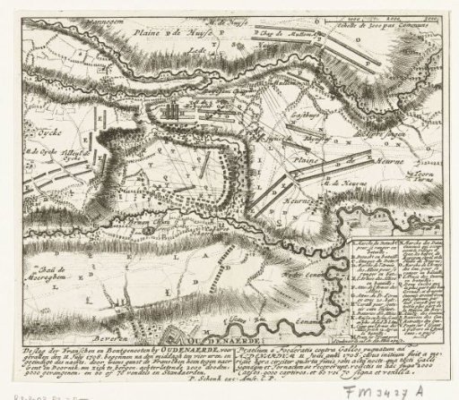 Map of the Battle of Oudenaarde, 1708