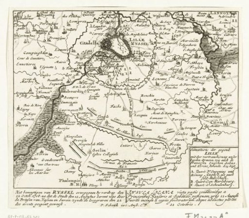 Map of the Siege of Lille, 1708