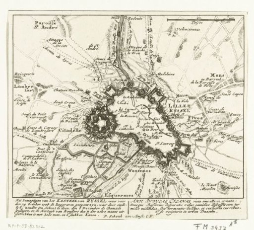 Map of the Siege of Lille, 1708
