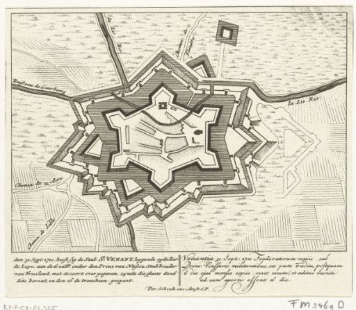 Map of Saint-Venant, 1710