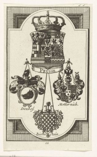 Arms of the plenipotentiaries of Prussia at the peace negotiations at Utrecht (no. 12), 1712-1713