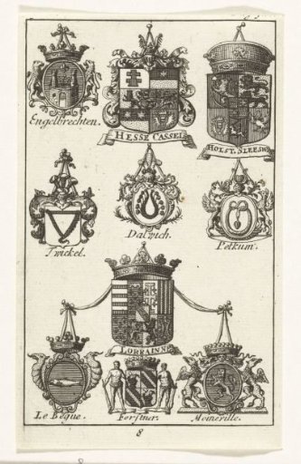 Arms of the plenipotentiaries of Hesse-Kassel and Lorraine at the peace negotiations at Utrecht (no. 8), 1712-1713