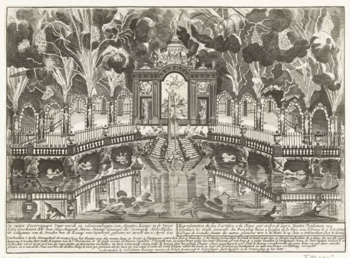 Fireworks at the celebration of the Peace of Utrecht, 1713
