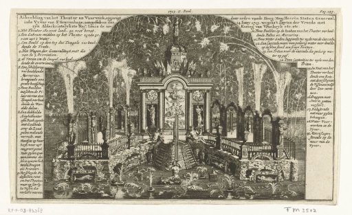 Fireworks at the celebration of the Peace of Utrecht, 1713