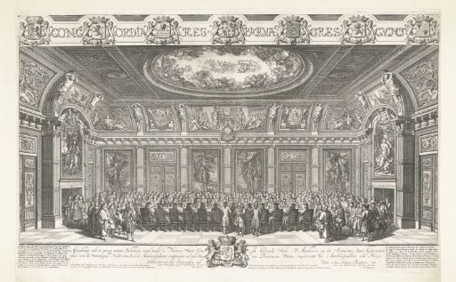 The opening of the new audience hall of the States-General (Trêveszaal), 1697