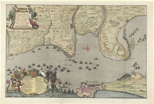 Map of the landing and expedition of the Allies at Cadiz, 1702