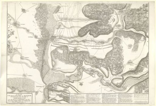 Map of the Battle of Höchstädt (lower half), 1704