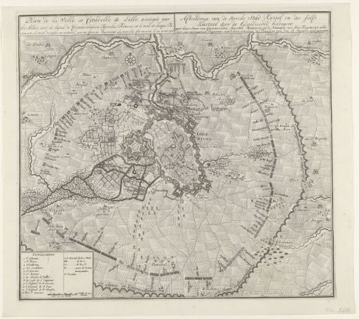Map of the siege of Lille, 1708