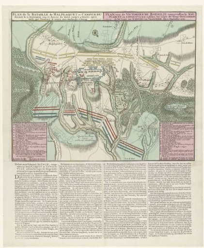 Map of the Battle of Malplaquet, 1709