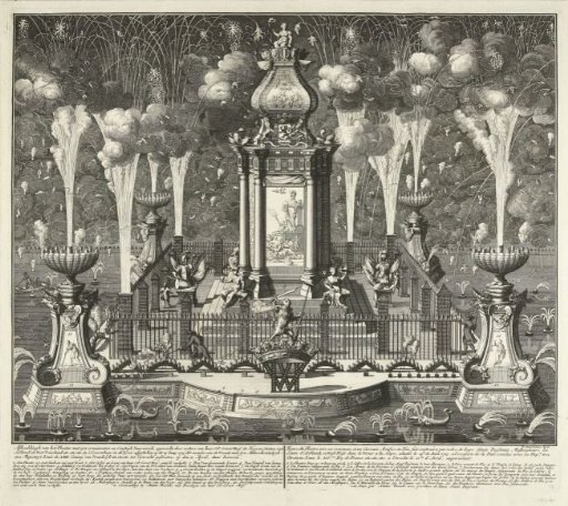 Fireworks celebrating the Peace of Utrecht, 1713