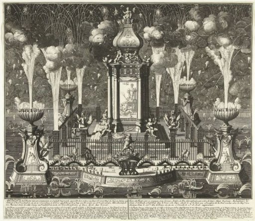 Fireworks celebrating the Peace of Utrecht, 1713