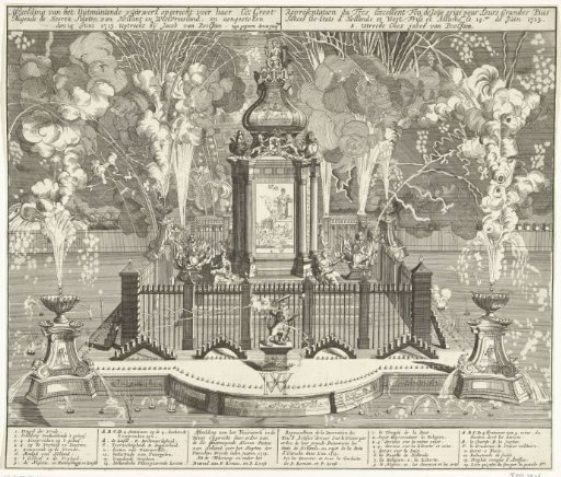 Fireworks celebrating the Peace of Utrecht, 1713