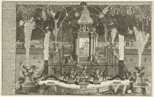 Fireworks celebrating the Peace of Utrecht, 1713