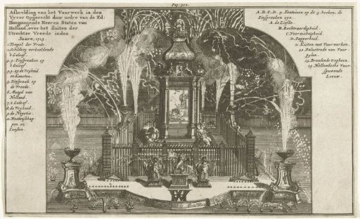 Fireworks celebrating the Peace of Utrecht, 1713
