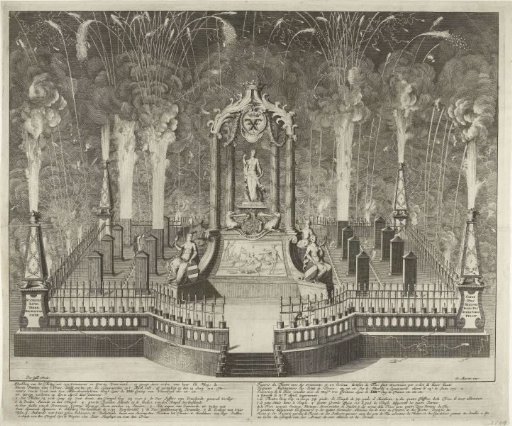 Fireworks at the Celebration of the Peace of Utrecht in Leeuwarden, 1713
