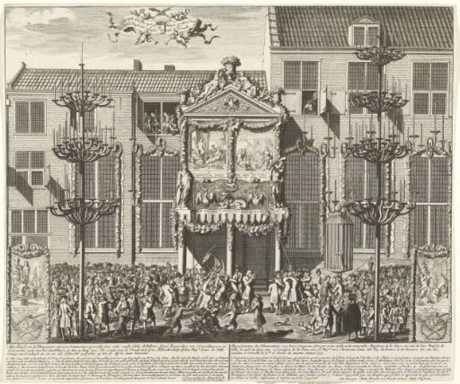 Illuminations at the Celebration of the Peace of Utrecht in The Hague, 1713