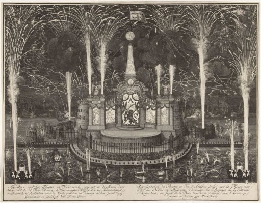 Fireworks at the Celebration of the Peace of Utrecht in Rotterdam, 1713
