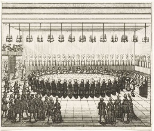 Banquet in a Hall at a Round Table, 1714