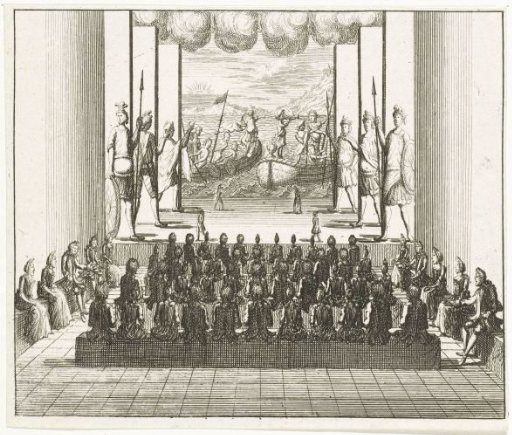 Theatrical Performance in a Hall, 1714