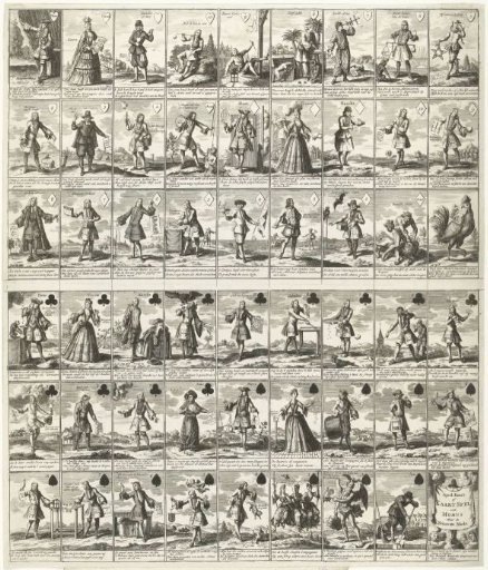 April Map or Card Game of Momus, 1720