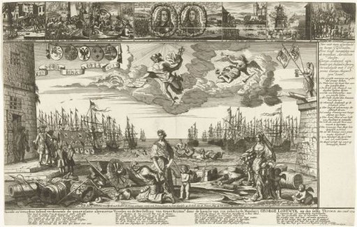 Allegory on the Departure of George I from Hellevoetsluis to England to Accept the British Crown, 1714