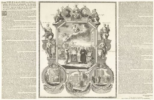 Evangelical jubilee print for the second centenary of the Reformation, 1717