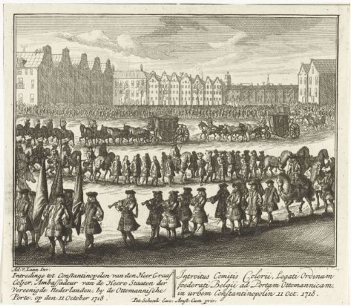 Arrival of the new Dutch ambassador Colyer in Constantinople, 1718