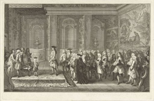 Audience of Cornelis Hop with the young King Louis XV, 1719