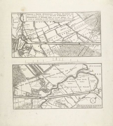 Map of the proposed canal between Utrecht and the Zuiderzee, 1720