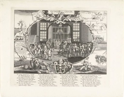 The coffee house Quincampoix in Amsterdam, 1720