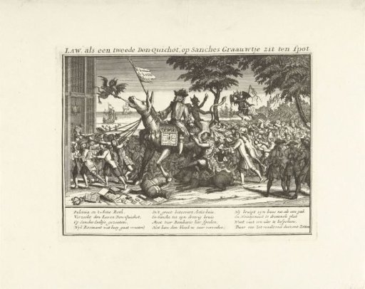 John Law on the Donkey of Sancho Panza, 1720