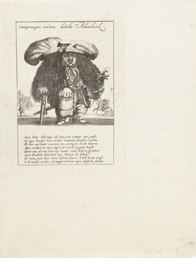 Caricature of a little person and the wind traders, 1720