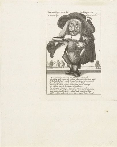 Caricature of a little person and the wind traders, 1720