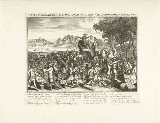 The Triumphant Harlequin and the Actionists, 1720