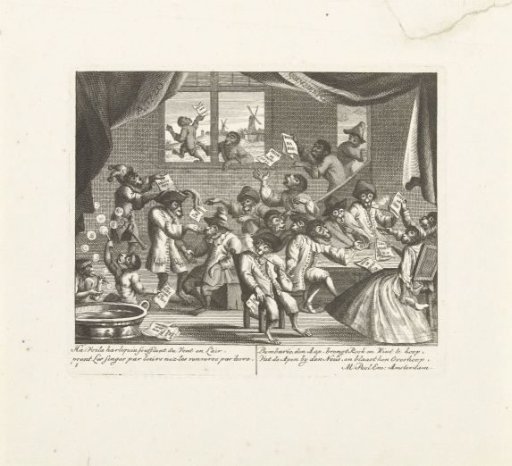Monkeys engaged in the wind trade, ca. 1720